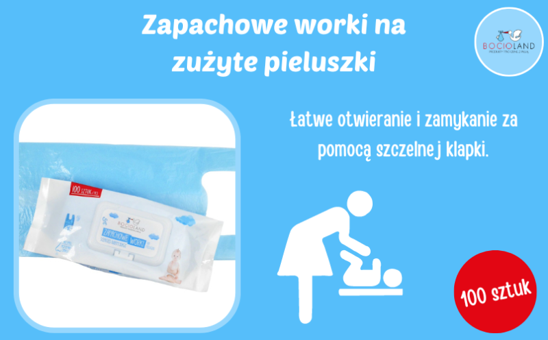 Zapachowe worki na zużyte pieluszki 100 szt. Bocioland