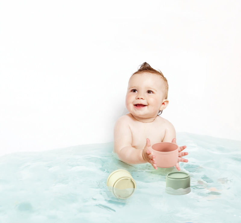 Pastelowe stateczki łódki przelewajki do kąpieli - Zestaw 6 sztuk Bocioland