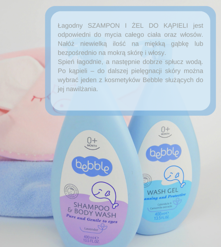 Szampon i żel do mycia ciała dla niemowląt 400 ml Bebble