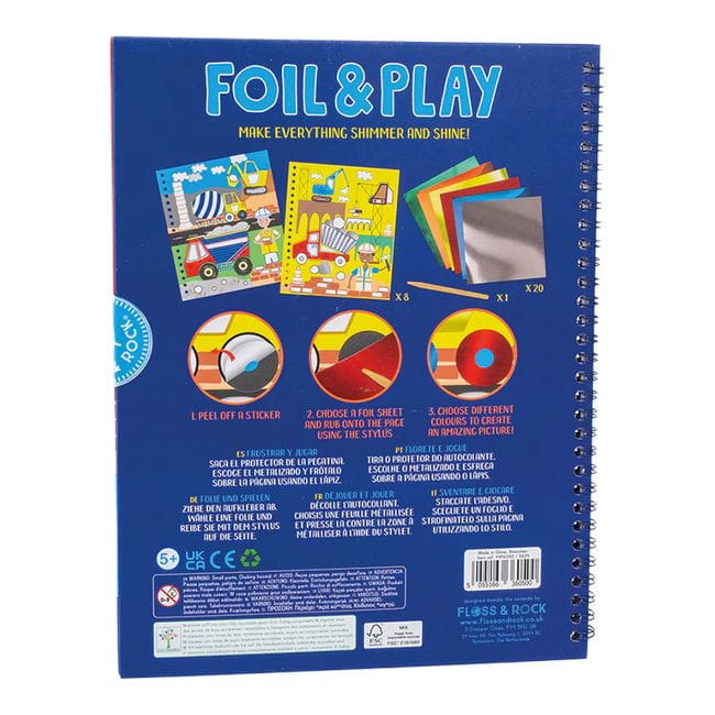Na Budowie Książeczka z Błyszczącymi Foliami do Ozdabiania Floss & Rock