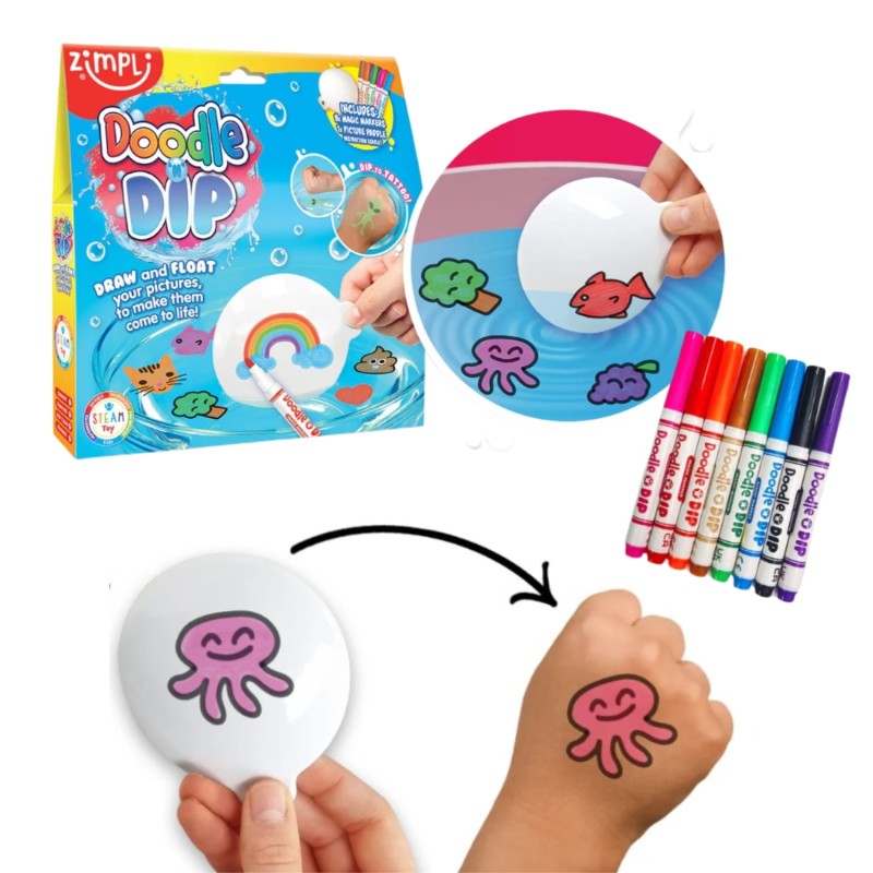 Zestaw tatuaży do wody + flamastry Zimpli Kids