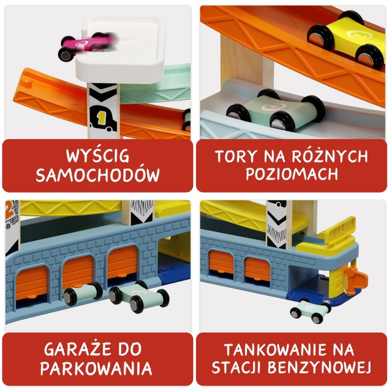Tor samochodowy Zjeżdżalnia z superszybkimi autami 18 m+ TOPBRIGHT