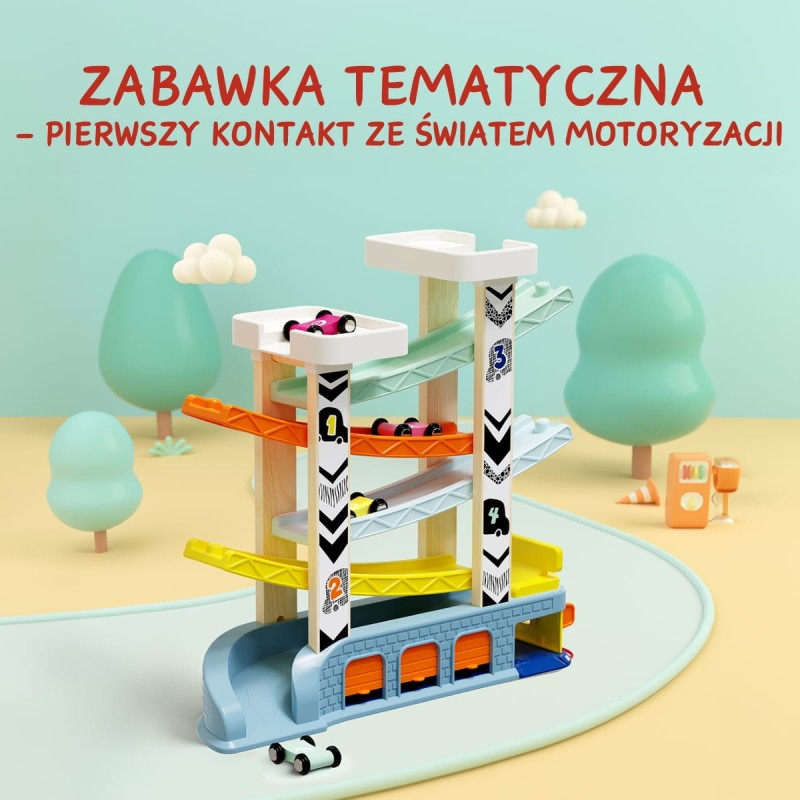 Tor samochodowy Zjeżdżalnia z superszybkimi autami 18 m+ TOPBRIGHT