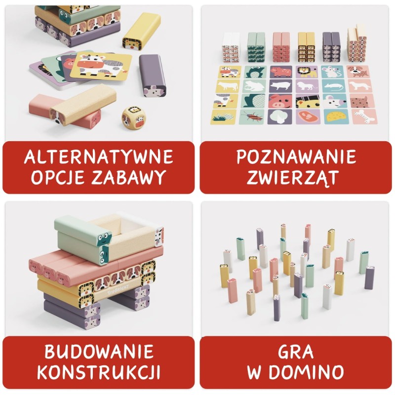 Gra zręcznościowa Jakie to zwierzę? Układanie wieży 36m+ TOPBRIGHT