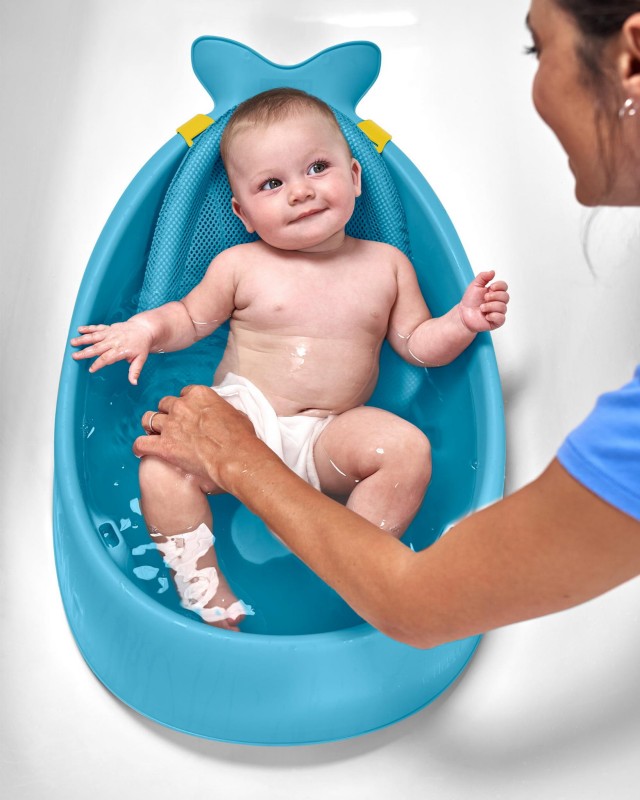Wanienka 3-etapowa Wieloryb Moby Smart Sling™ Blue Skip Hop