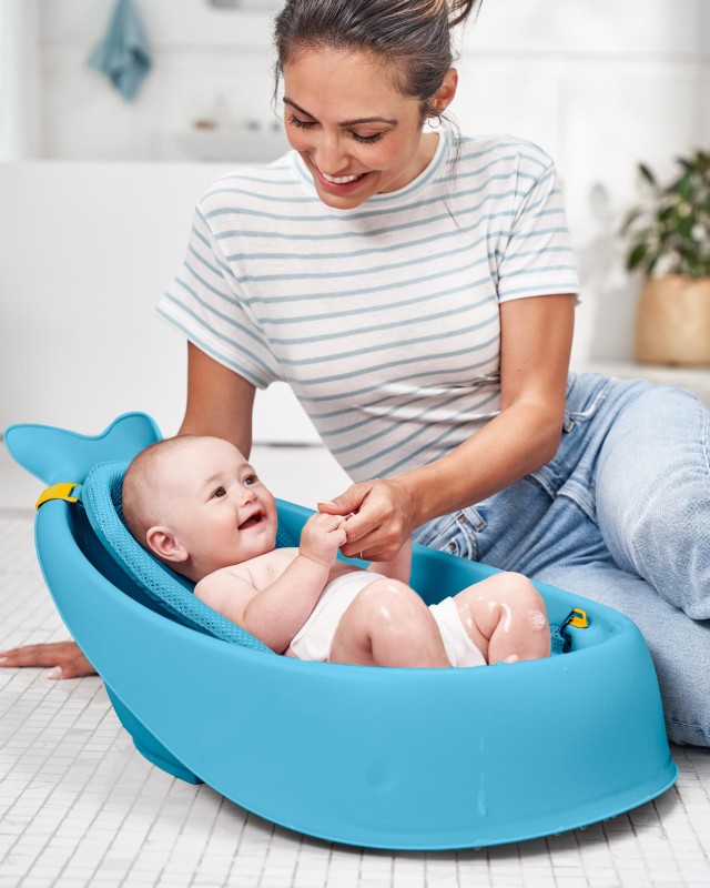 Wanienka 3-etapowa Wieloryb Moby Smart Sling™ Blue Skip Hop