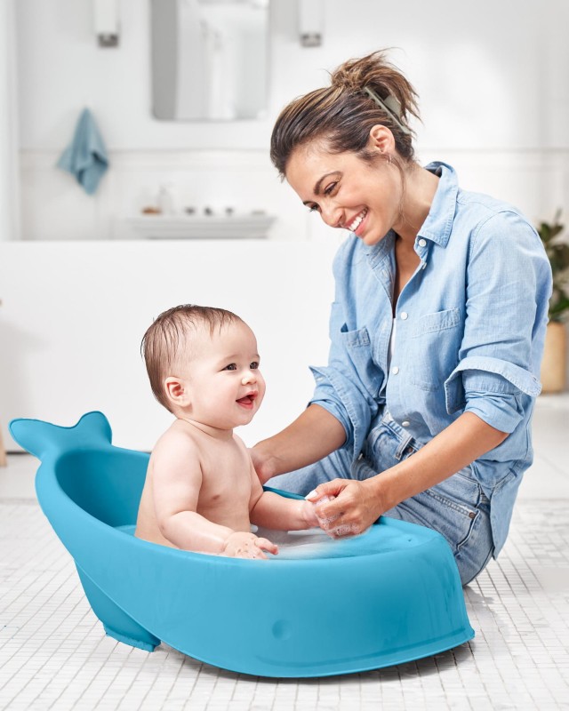 Wanienka 3-etapowa Wieloryb Moby Smart Sling™ Blue Skip Hop