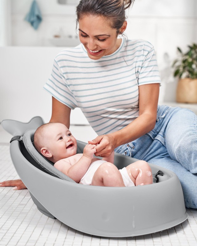 Wanienka 3-etapowa Wieloryb Moby Smart Sling™ Grey Skip Hop