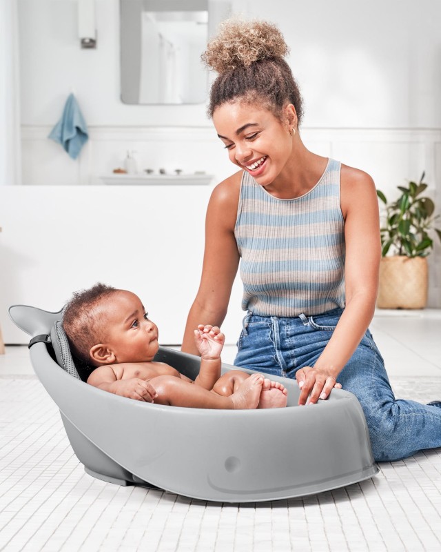 Wanienka 3-etapowa Wieloryb Moby Smart Sling™ Grey Skip Hop