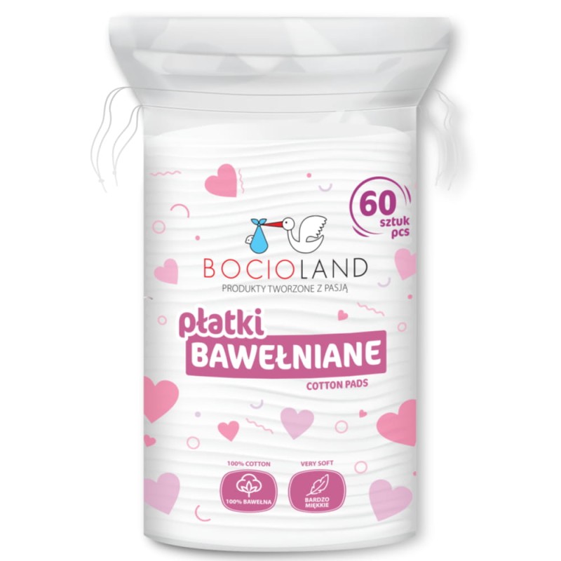 Płatki kosmetyczne dla niemowląt waciki 100% bawełna Bocioland