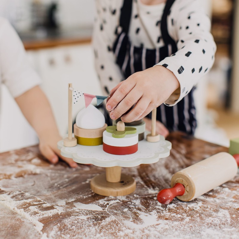 Patera drewniana z ciasteczkami Micki