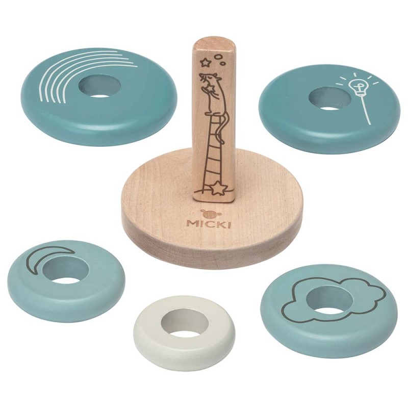 Nakładanka pastelowa drewniana Micki niebieska