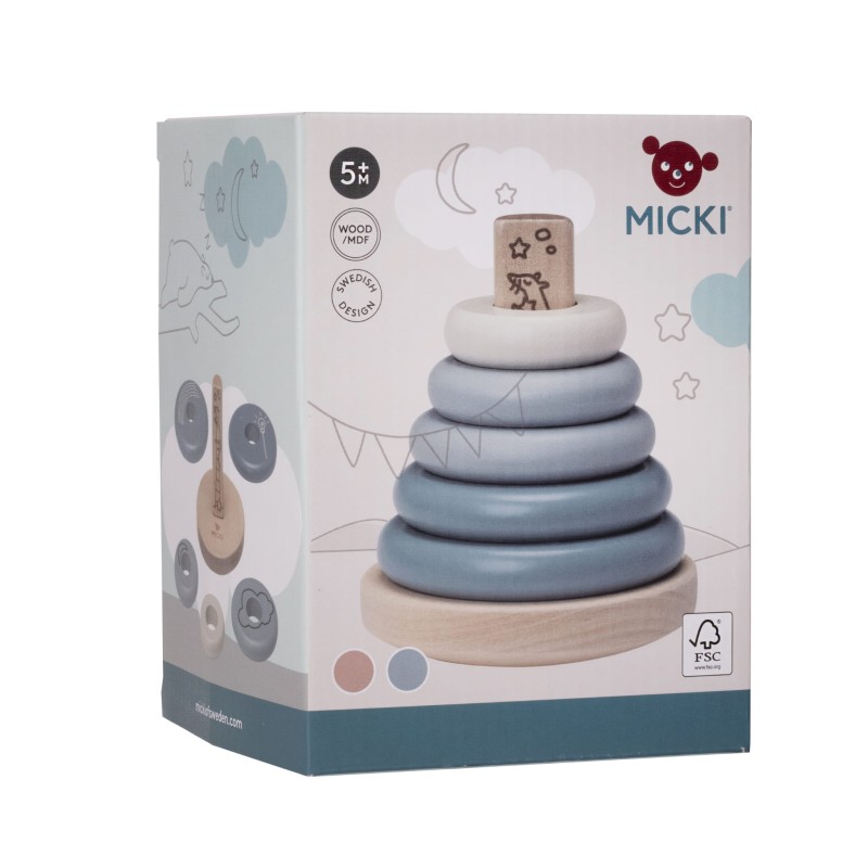 Nakładanka pastelowa drewniana Micki niebieska