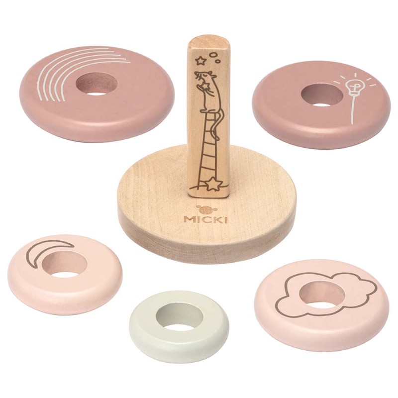 Nakładanka drewniana Micki różowa
