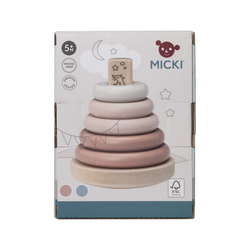 Nakładanka drewniana Micki różowa