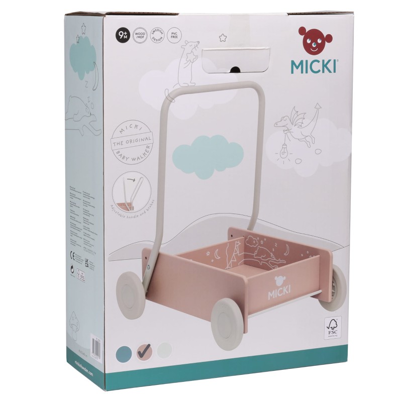 Chodzik Pchacz Różowy Micki