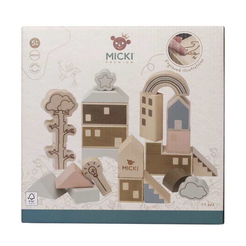 Klocki drewniane tematyczne Micki 23 Premium