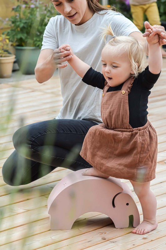 Zabawka wspierająca sensorykę i motorykę Słoń bObles S Vintage rose