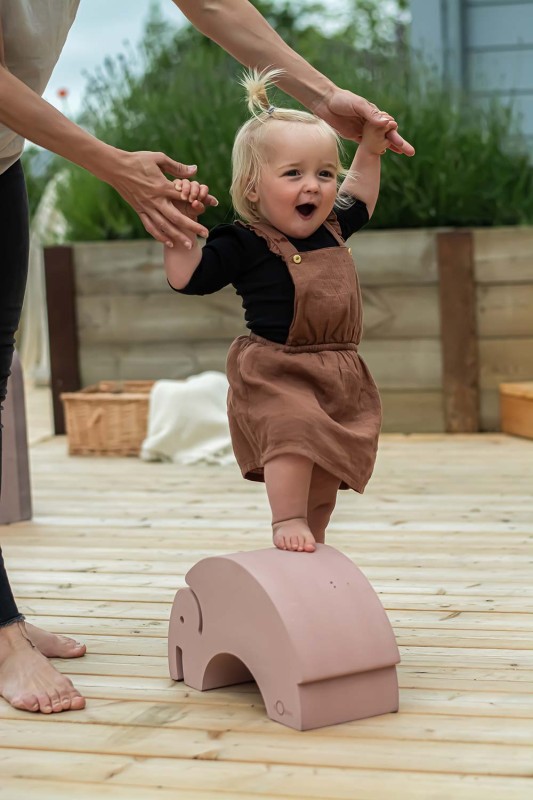 Zabawka wspierająca sensorykę i motorykę Słoń bObles S Vintage rose