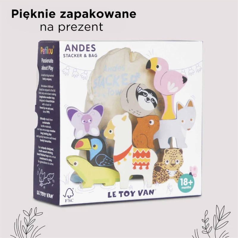 Układanka ze zwierzątkami górskimi w woreczku Le Toy Van