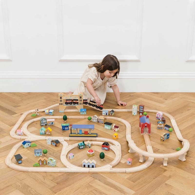 Zestaw kolejowy London (120 elementów) Le Toy Van
