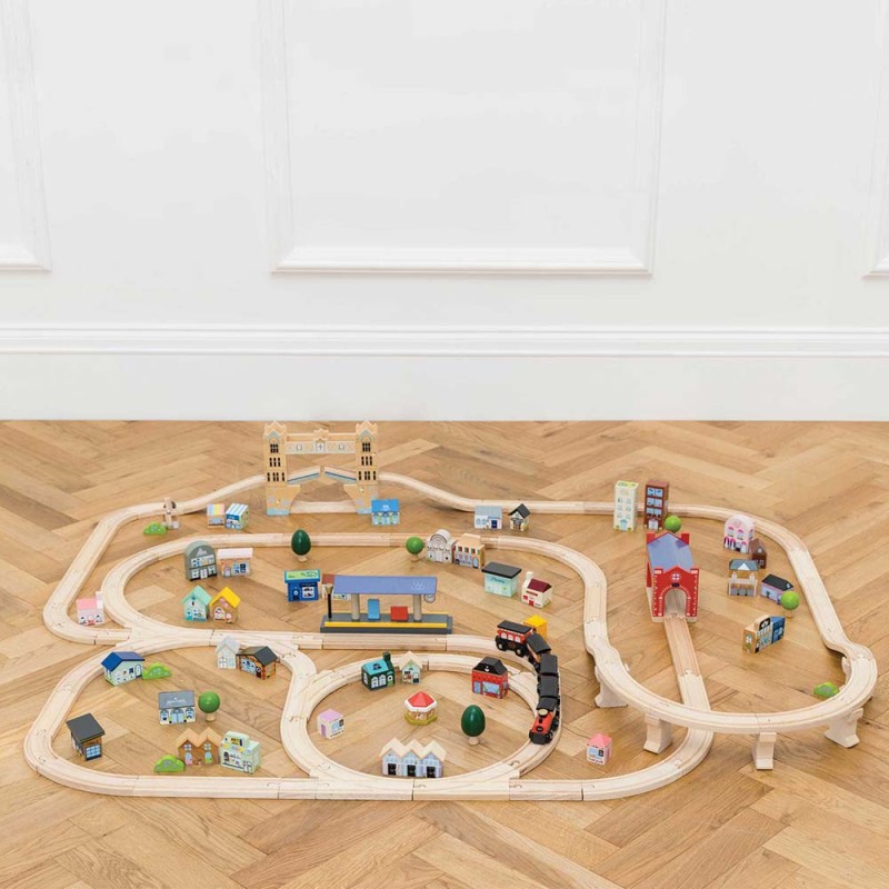 Zestaw kolejowy London (120 elementów) Le Toy Van