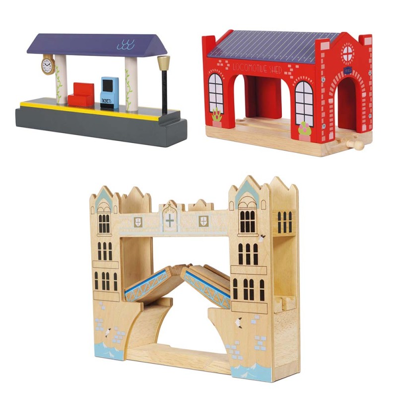 Zestaw kolejowy London (120 elementów) Le Toy Van