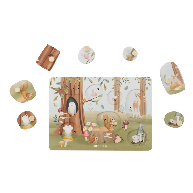 Puzzle dźwiękowe drewniane Forest Friends FSC Little Dutch