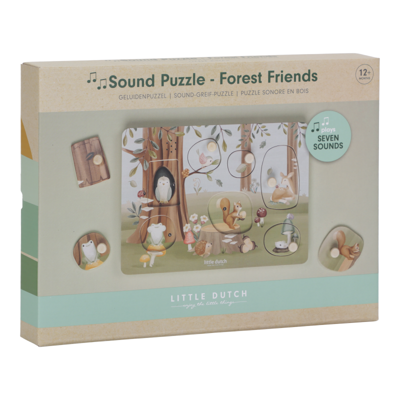 Puzzle dźwiękowe drewniane Forest Friends FSC Little Dutch
