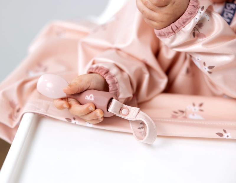 Łyżeczka i widelec z możliwością doczepienia do śliniaka Blush BiBADO