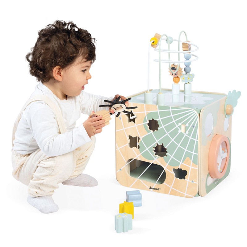 Wielofunkcyjna kostka edukacyjna z pętlą duża Sweet Cocoon Janod