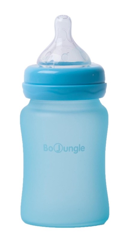 Thermo Butelka 240ml szkło/silikon Turkus Bo Jungle