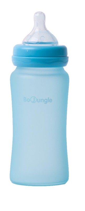 Thermo Butelka 240ml szkło/silikon Turkus Bo Jungle