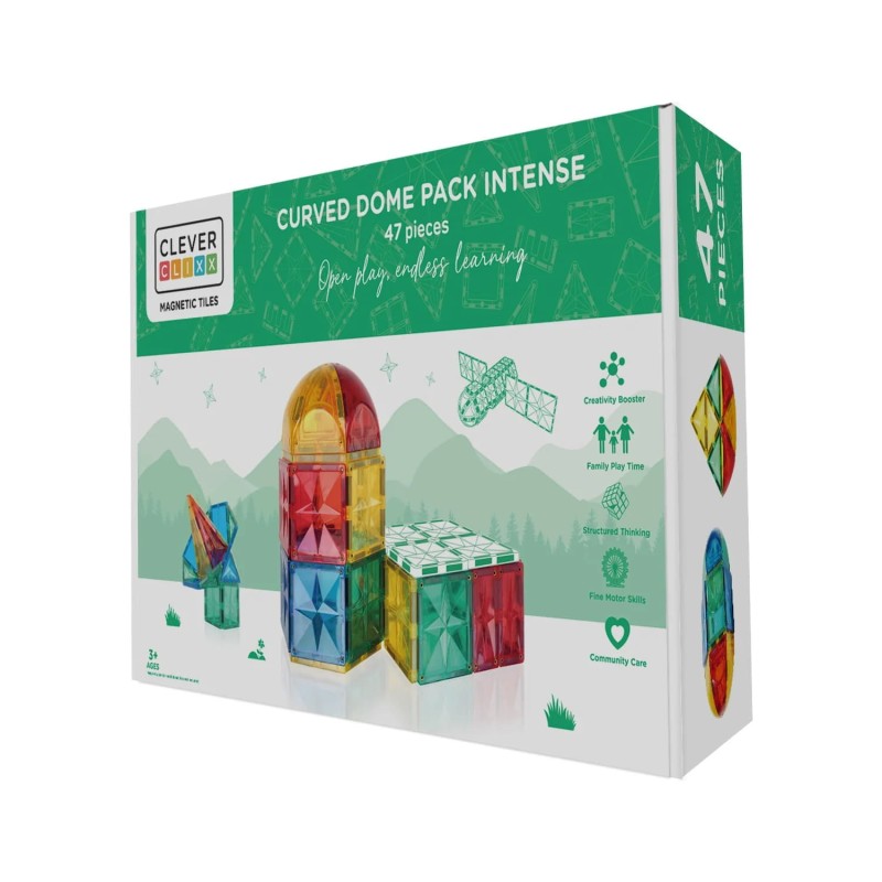 Klocki magnetyczne Curved Dome Pack Intense - 47 el. Cleverclixx