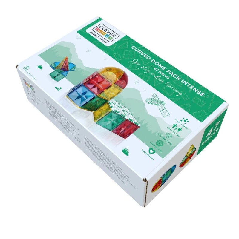 Klocki magnetyczne Curved Dome Pack Intense - 47 el. Cleverclixx