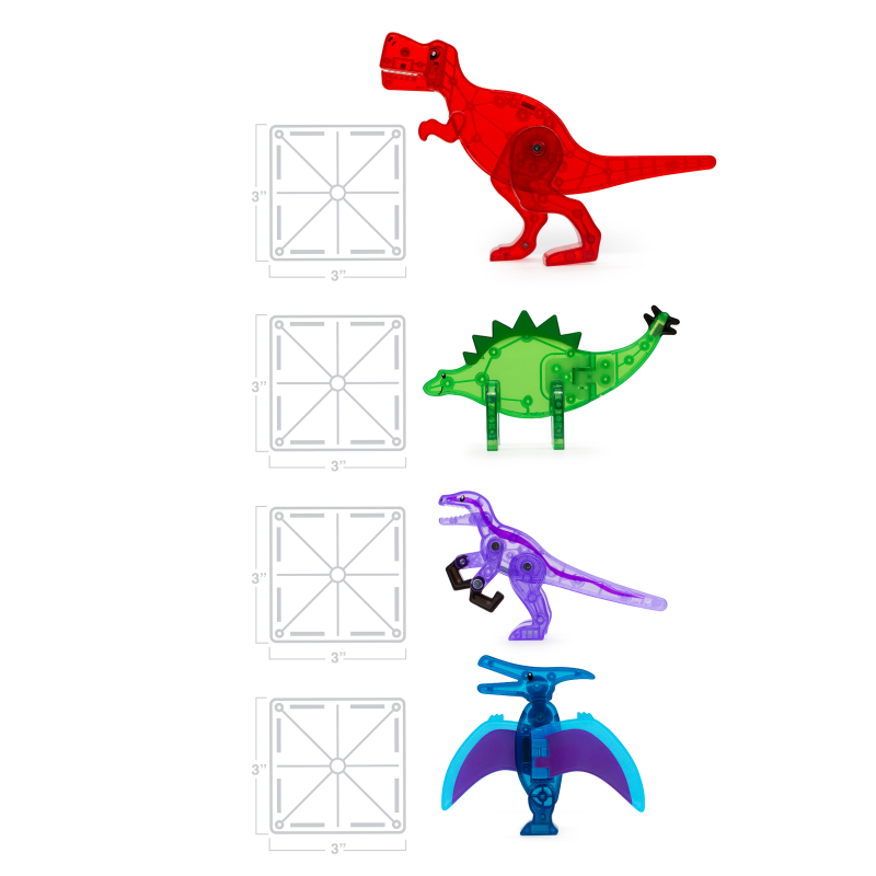 Klocki Magnetyczne Dinozaury Dino World 40 el. MAGNA-TILES