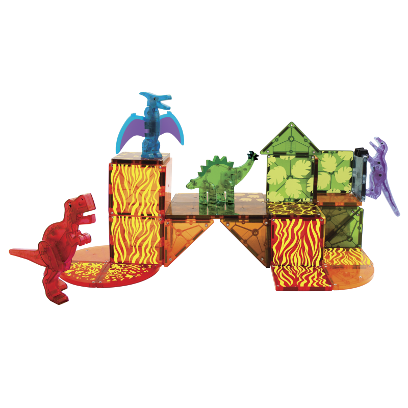 Klocki Magnetyczne Dinozaury Dino World 40 el. MAGNA-TILES