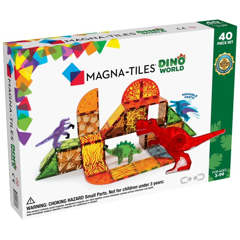 Klocki Magnetyczne Dinozaury Dino World 40 el. MAGNA-TILES