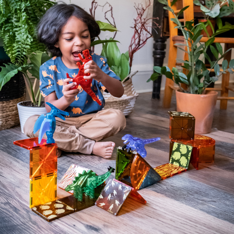 Klocki Magnetyczne Dinozaury Dino World 40 el. MAGNA-TILES