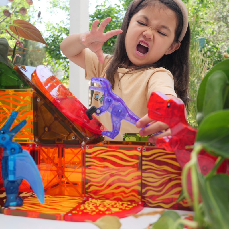 Klocki Magnetyczne Dinozaury Dino World 40 el. MAGNA-TILES