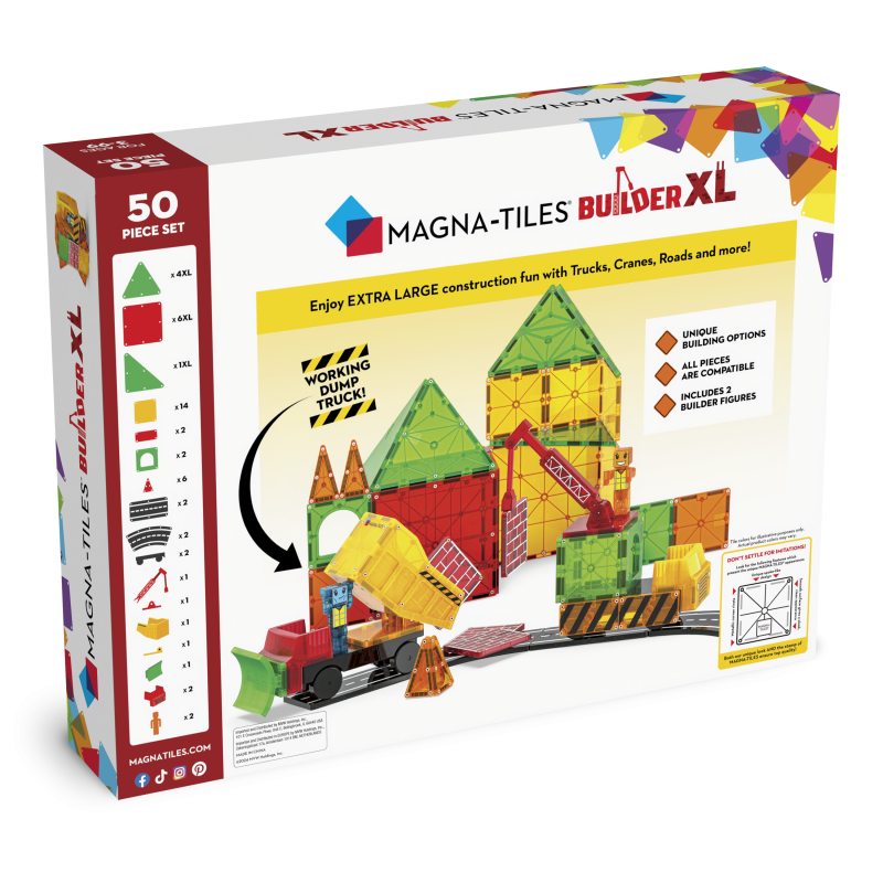 Klocki Magnetyczne Na Budowie Builder XL 50 el. MAGNA-TILES