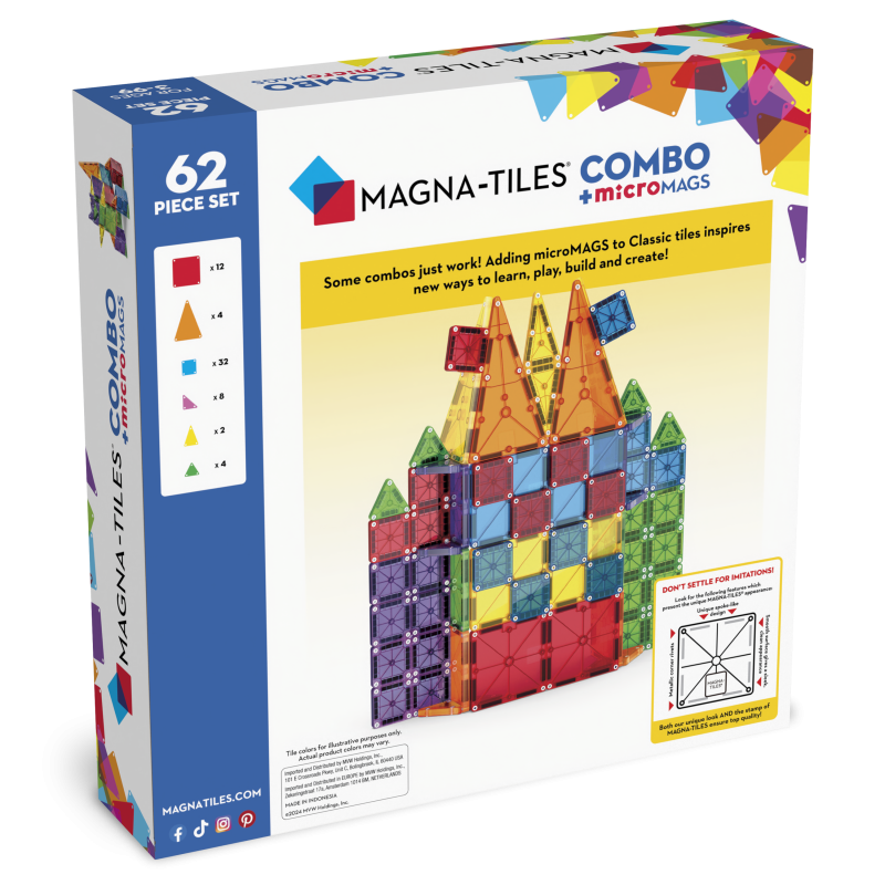Klocki Magnetyczne COMBO microMAGS 62 el. MAGNA-TILES