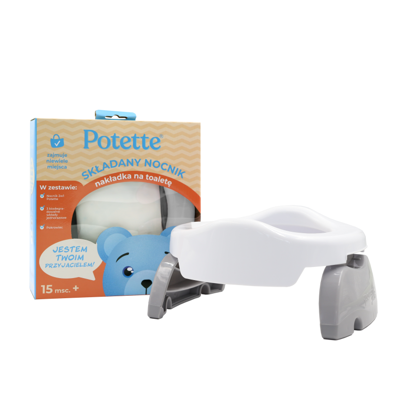 Nocnik dla dziecka i nakładka na toaletę 2w1 biało-szary Potette Plus