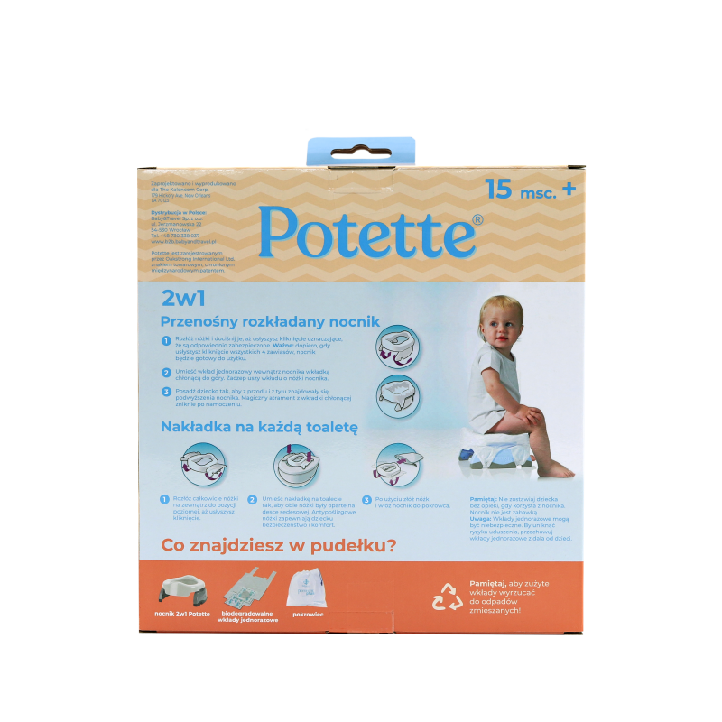 Nocnik dla dziecka i nakładka na toaletę 2w1 biało-szary Potette Plus
