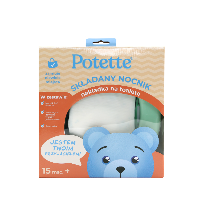 Nocnik dla dziecka i nakładka na toaletę 2w1 miętowo-biały Potette Plus