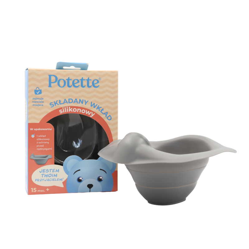Wkład składany silikonowy na nocnik szary Potette Plus
