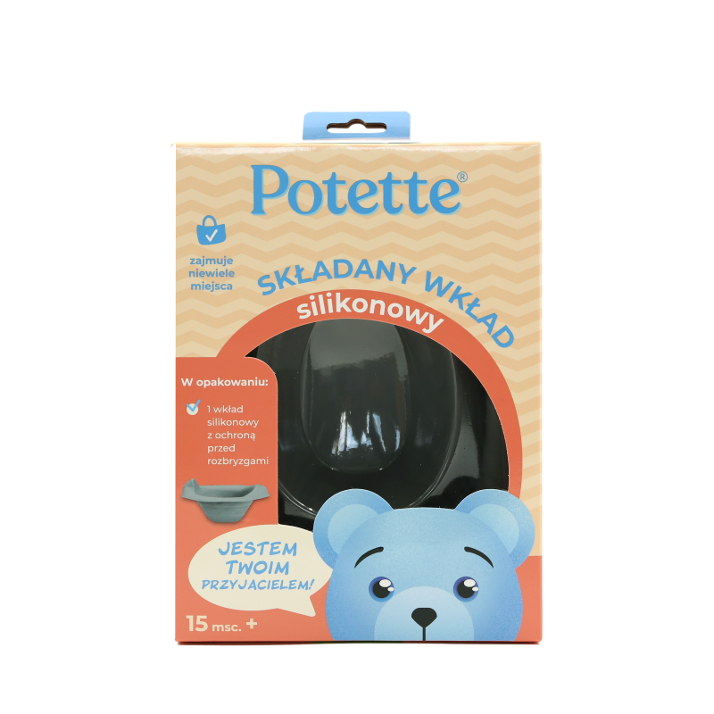 Wkład składany silikonowy na nocnik szary Potette Plus