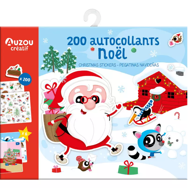 Zestaw 200 naklejek Święty Mikołaj Auzou