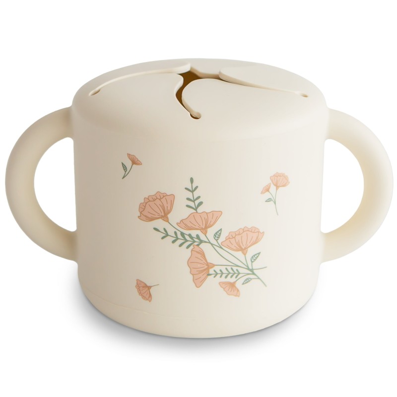 Kubek niewysypek na przekąski Kwiatki Pink Flowers Mushie