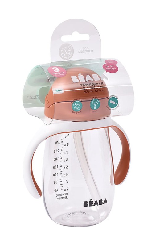 Bidon niekapek ze słomką tritanowy 300 ml Terracotta Beaba